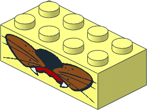 Brick  2 x  4 with Snout, Fangs and Whiskers Pattern