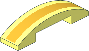 Slope Brick Curved  4 x  1 Double with Gold Stripe Pattern