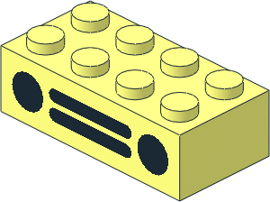 Brick  2 x  4 with Black Car Grille Pattern