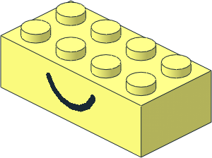 Brick  2 x  4 with Happy and Sad Face Pattern