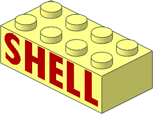 Brick  2 x  4 with "SHELL" Pattern