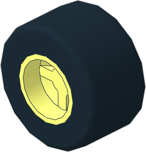 Wheel Rim  8 x  8 Round Hole, for Wheel Holding Pin with Tyre  8/ 40 x  8 Slick Smooth