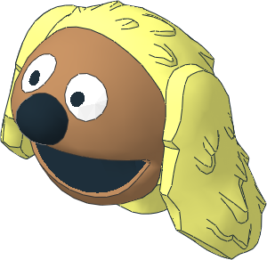 Minifig Head Muppet Rowlf with Medium Nougat Face and Black Nose Pattern