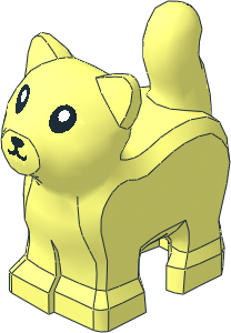 Animal Kitten Standing with Black Mouth, Nose, and Eyes Pattern