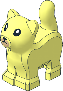 Animal Kitten Standing with Tan Muzzle and Black Mouth, Nose, and Eyes with White Pupils Pattern