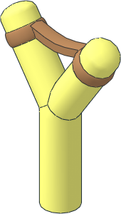 Minifig Slingshot with Medium Nougat Band Pattern