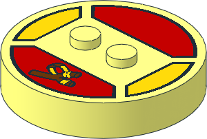 ~Electric Brick  4 x  4 x  0.667 Round - Top with  2 Studs with Slingshot Pattern