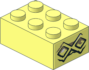 Brick  2 x  3 with Diamond Bricks Type 1 Sticker