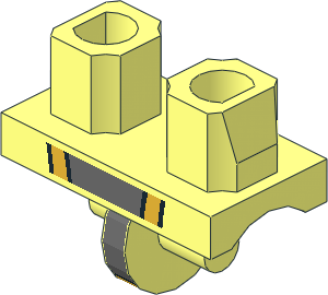 Minifig Hips Gold and Dark Bluish Grey Loincloth Pattern