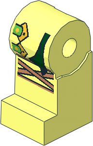 Minifig Leg Right with Dark Green Sash, Gold Buckles and Nougat Knee Wrappings Pattern