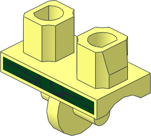 Minifig Hips with Dark Green Sash Pattern