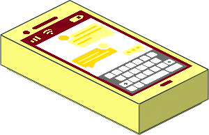 Tile  1 x  2 with Smartphone Screen with Keyboard and Text Messages Pattern