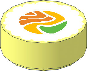 Tile  1 x  1 Round with Sushi Roll Pattern