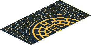 Sticker  6.2 x  3.2 with Metallic Gold Geometric Design with Half Left Circle on Black Background