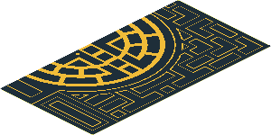 Sticker  6.2 x  3.2 with Metallic Gold Geometric Design with Half Right Circle on Black Background