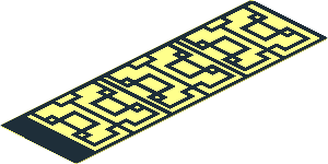 Sticker  5.8 x  1.7 with Black Geometric Design Connected to Left on Transparent Background