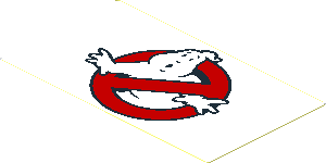 Sticker  2.1 x  3.7 with Ghostbusters Logo on White Background