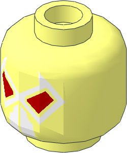 Minifig Head with Wrestler Mask with Red Eyes and Lime Hose Pattern