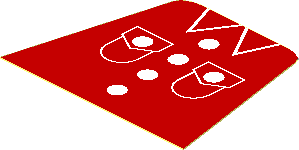 Sticker Minifig Torso with Red Shirt with Four Buttons and Patch Pockets