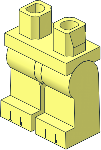 Minifig Hips and Legs with Black Gaps between 6 Toes Pattern
