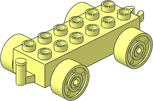 Duplo Car Base  2 x  6 with Wheels with Fake Bolts