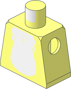 Minifig Torso with White Furry Chest Pattern