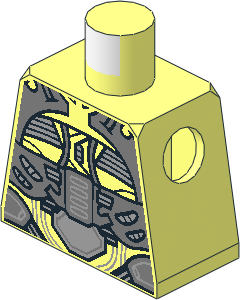 Minifig Torso with Suit with Silver Panels and Light Bluish Grey Straps Pattern