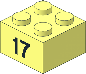 Brick  2 x  2 with Black "17" Pattern