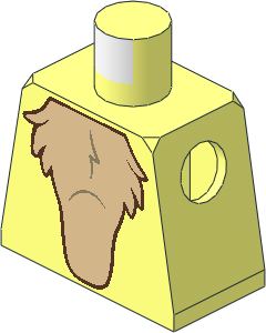 Minifig Torso with Tan Furry Chest Pattern