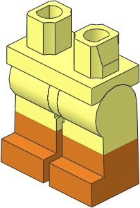 Minifig Hips and Legs with Orange Lower Leg Pattern