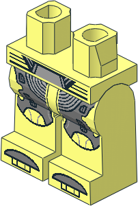 Minifig Hips and Legs with Silver Panels and Light Bluish Grey Straps Pattern