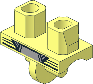 Minifig Hips with Silver Panels and Light Bluish Grey Straps Pattern