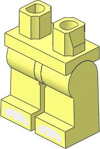 Minifig Hips and Legs with White Rabbit Feet Pattern