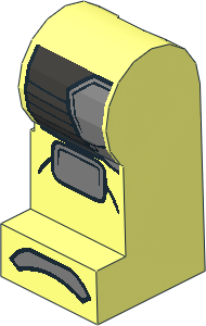 Minifig Leg Left with Silver and Metallic Dark Grey Armour Pattern