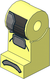 Minifig Leg Right with Silver and Metallic Dark Grey Armour Pattern