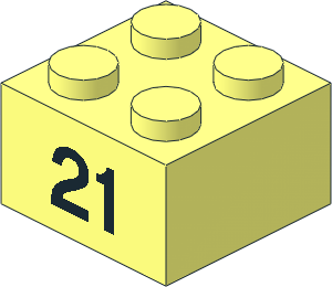 Brick  2 x  2 with Black "21" Pattern