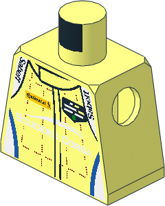Minifig Torso with Race Suit with Ferrari Scuderia Corsa Logos and Dotted Stripes Pattern