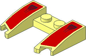 Wedge  3 x  4 x  0.667 with Black Air Vent on Red Background Sticker