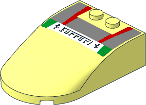 Windscreen  6 x  4 x  1.333 Curved with Black Ferrari Logo and Green and Red Stripes on Silver Background Sticker