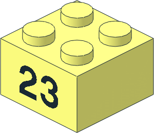 Brick  2 x  2 with Black "23" Pattern