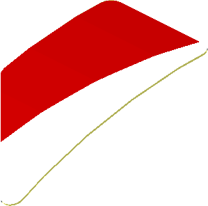 Sticker  0.8 x  1.6 with Black Triangle and White Stripe on Background Right (Formed)