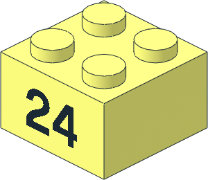 Brick  2 x  2 with Black "24" Pattern