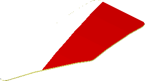 Sticker  0.8 x  1.6 with Black Triangle and White Stripe on Background Left (Formed)