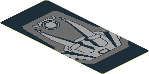 Sticker  1.8 x  4.0 with Grey Engine on Black Background