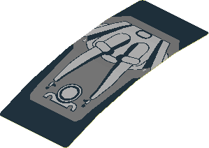 Sticker  1.8 x  4.0 with Grey Engine on Black Background (Formed)