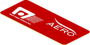 Sticker  0.8 x  1.9 with White Logos on Red Background Right