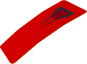 Sticker  0.8 x  2.5 with Black Air Vent on Red Background Right (Formed)