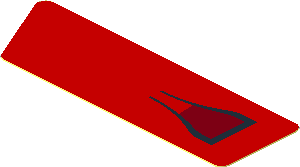 Sticker  0.8 x  2.5 with Black Air Vent on Red Background Left