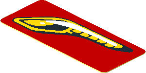 Sticker  0.8 x  1.9 with Headlamp on Red Background Right