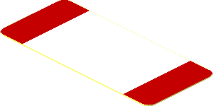 Sticker  0.8 x  1.8 with Red Stripes on White Background